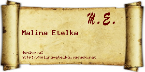 Malina Etelka névjegykártya